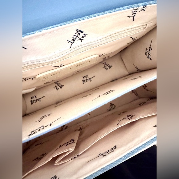 **SOLD** Betsey Johnson Floral Embroidered Denim Handbag Bag - Picture 9 of 12